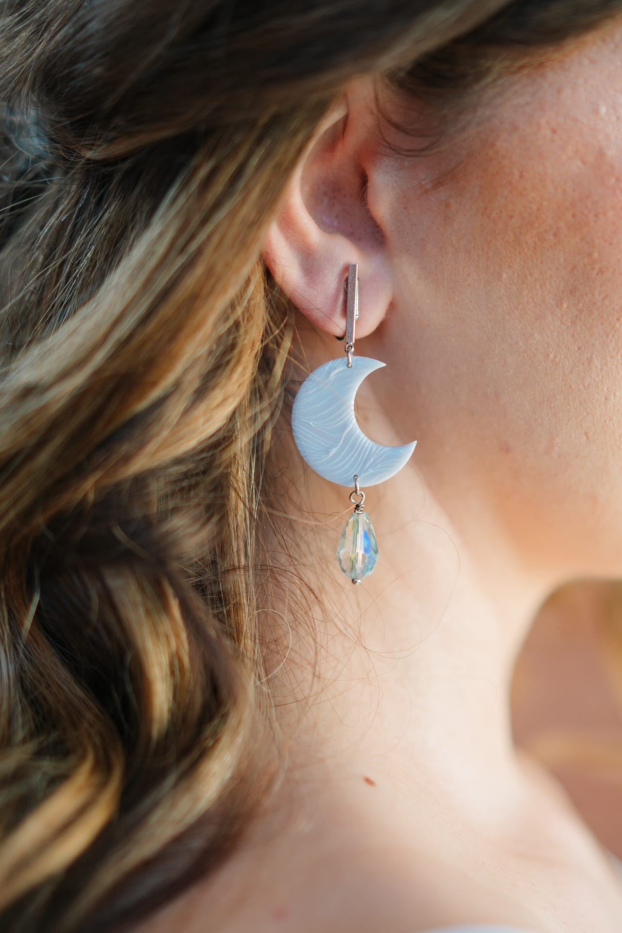 bride's moon earrings